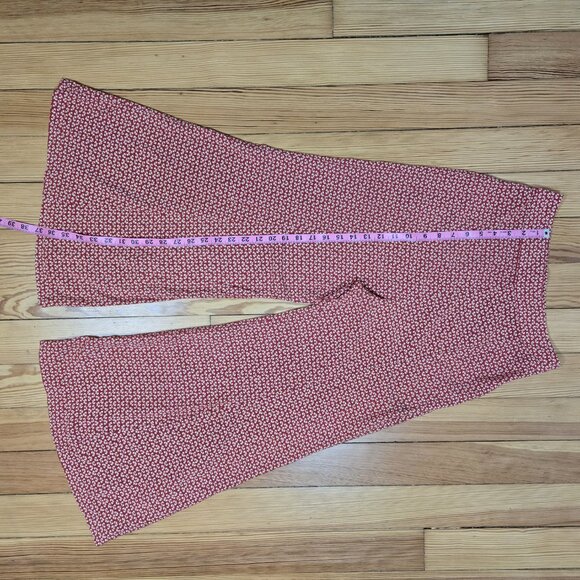 Anthropologie Maeve Red High Rise Wide Leg Bohemian Flare Lightweight Pants 4 - Picture 3 of 9